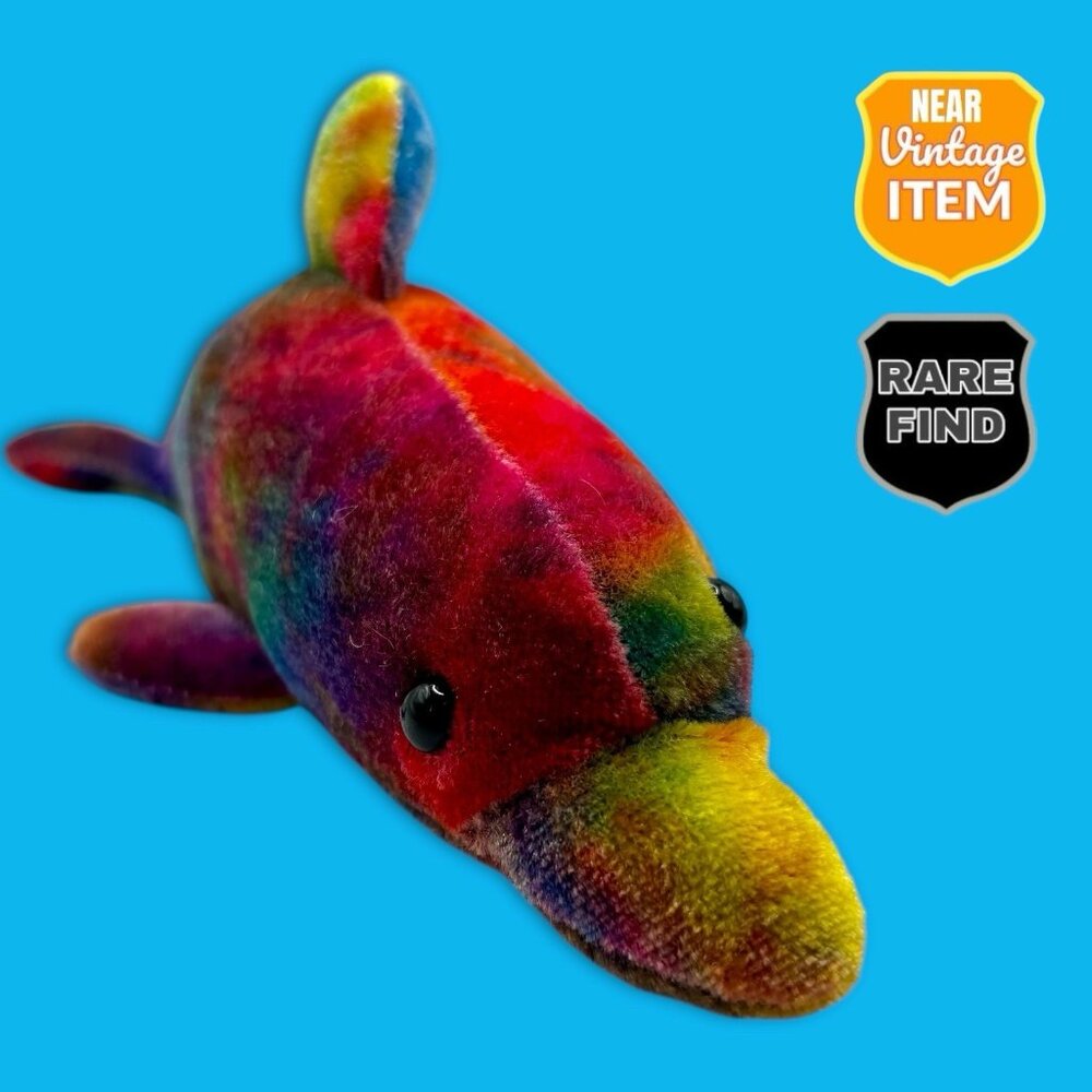 2009 Rinco Novelty Tie Dye Porpoise/Dolphin Plush. RARE!